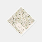 Serviette En Papier Fête des mariées Whimsical Boho Green Foliage (Coin)