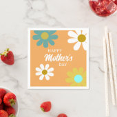 Serviette En Papier Fête des mères Boho Retro Daisy Fleurs (En situation)