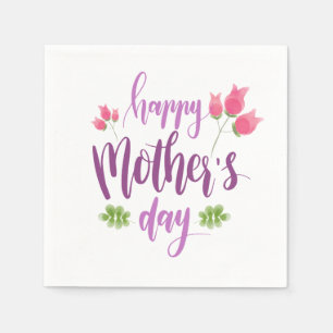Serviette En Papier Fête des mères joyeuses   Serviette de table