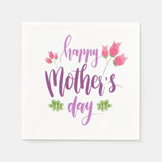 Serviette En Papier Fête des mères joyeuses | Serviette de table (Devant)