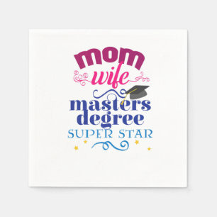 Serviette En Papier Fête des mères Maman Femme Maîtrise Diplôme