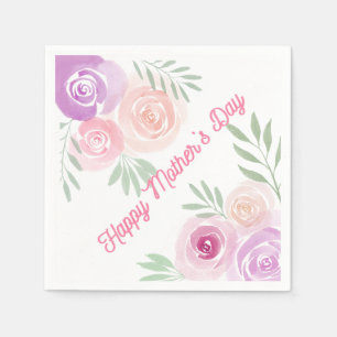 Serviette En Papier Fête des Mères Papier Floral Cocktail Napkin