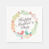 Serviette En Papier Fête des Mères simple Joyeuse Fleur Wreath Napkin (Devant)