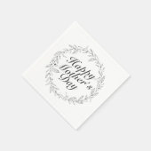 Serviette En Papier Fête des Mères simple Joyeuse Fleur Wreath Napkin (Coin)