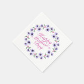 Serviette En Papier Fête des Mères simple Joyeuse Fleur Wreath Napkin (Coin)