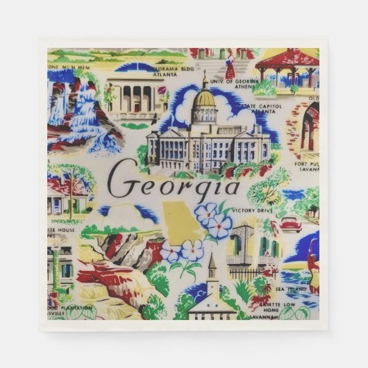 Serviette En Papier Fête des monuments de Géorgie (Devant)
