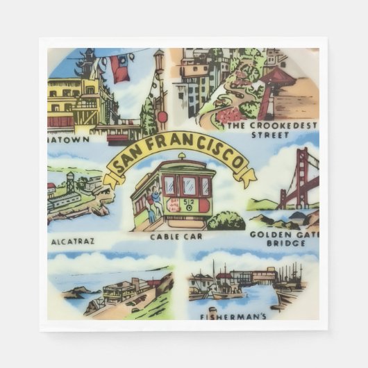 Serviette En Papier Fête des monuments de San Francisco  (Devant)