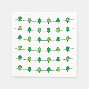 Serviette En Papier Fête des Motifs de la bande de l'arbre de Noël