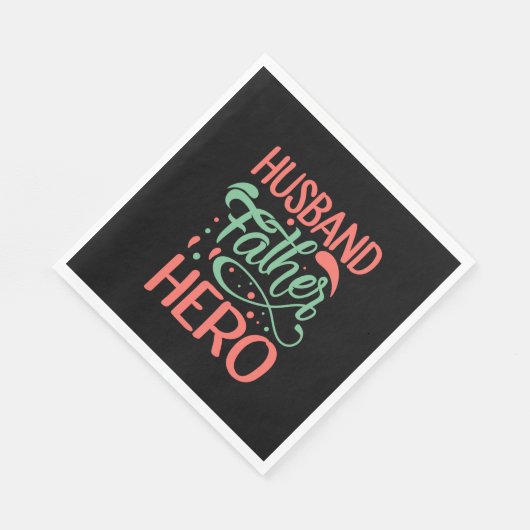 Serviette En Papier Fête des pères Mari père héros (Coin)