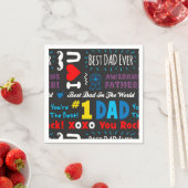 Serviette En Papier Fête des pères Meilleur papa dit (En situation)