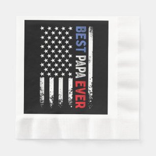 Serviette En Papier Fête des pères Meilleur Papa jamais avec drapeau a