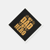 Serviette En Papier Fête des pères Mon père Mon héros (Coin)