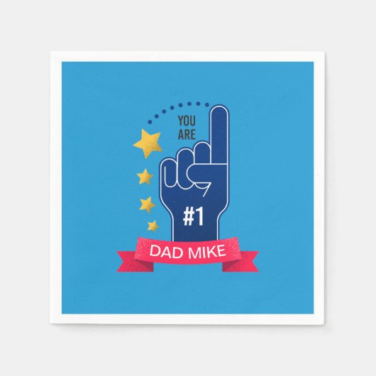 Serviette En Papier Fête des pères personnalisée des noms personnalisé (Devant)