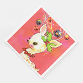 Serviette En Papier fête des rennes de Noël rétro (Coin)