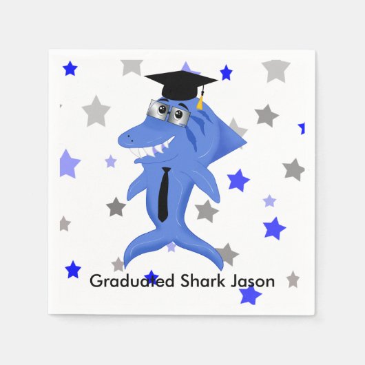 Serviette En Papier Fête des requins diplômés (Devant)