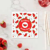 Serviette En Papier Fête d'été des pastèques gaies (En situation)