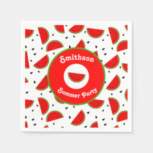 Serviette En Papier Fête d'été des pastèques gaies
