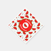 Serviette En Papier Fête d'été des pastèques gaies (Coin)