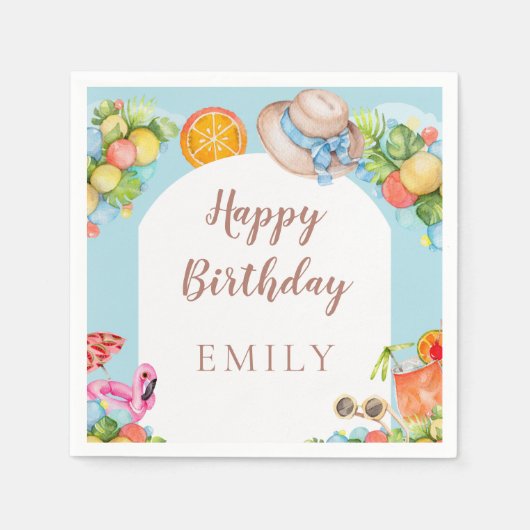 Serviette En Papier Fête d'été Pastel (Devant)