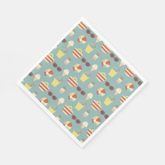Serviette En Papier Fête d'été Retro Beach (Coin)