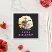 Serviette En Papier Fête d'Halloween avec Maison hantée et Fantômes (En situation)