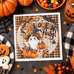 Serviette En Papier Fête d'Halloween avec un gentil fantôme
