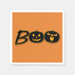 Serviette En Papier Fête d'Halloween Célébration BOO Citrouilles