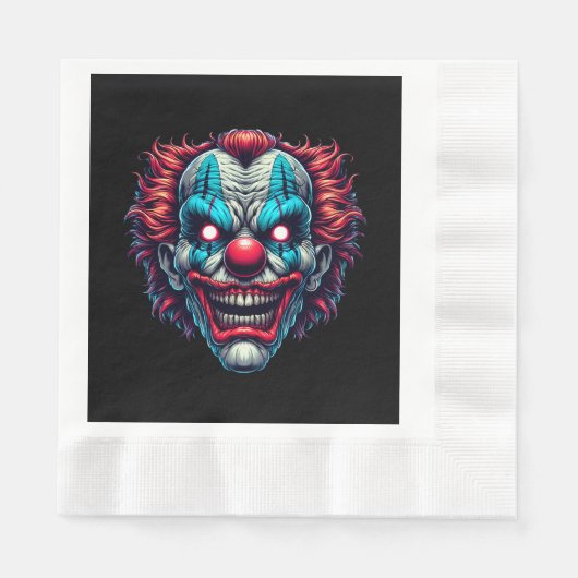 Serviette En Papier Fête d'Halloween Clown éffrayant (Devant)