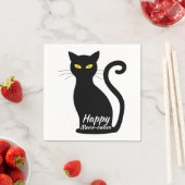 Serviette En Papier Fête d'Halloween de chat noir (En situation)