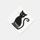 Serviette En Papier Fête d'Halloween de chat noir (Coin)