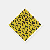 Serviette En Papier Fête d'Halloween de chauves-souris jaunes et noire (Coin)