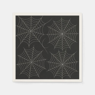 Serviette En Papier Fête d'Halloween effrayante Toile d'araignée Noir