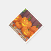 Serviette En Papier Fête d'Halloween Jack-O-Lantern Citrouille (Coin)