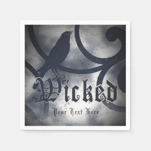 Serviette En Papier Fête d'Halloween méchante Costume de corbeau noir 