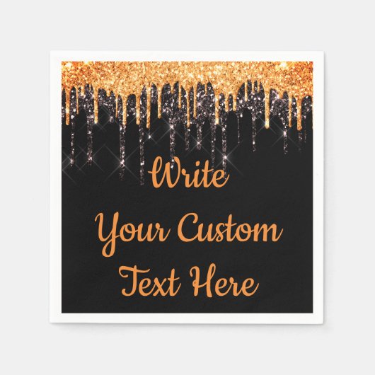 Serviette En Papier Fête d'Halloween Serviette d'Anniversaire Orange & (Devant)