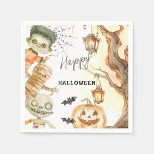 Serviette En Papier Fête d'Halloween Spooktacular Enfants Monstres Mig