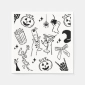 Serviette En Papier Fête d'Halloween tirée à la main (Devant)
