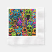 Serviette En Papier Fête d'Halloween | Zombie et monstres (Devant)