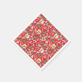 Serviette En Papier Fête d'hiver arrière - plan rouge Poinsettia (Coin)