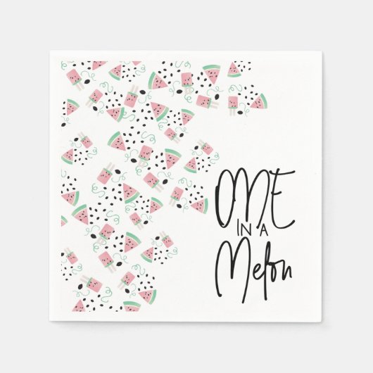 Serviette En Papier Fête d'illustration de graines de melon d'été (Devant)
