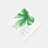 Serviette En Papier Fête douce 16 ans Coquette Green Bow Script  (Coin)