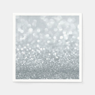 Serviette En Papier Fête Douce 16 Paillettes Blanches Étincelantes Bri