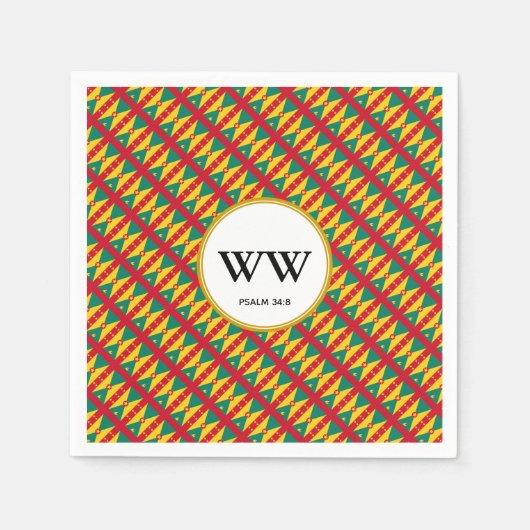 Serviette En Papier Fête DRApeau de la Grenade Anniversaire Patrimoine (Devant)