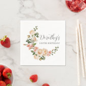 Serviette En Papier Fête du 100e anniversaire de l'ivoire rustique (En situation)