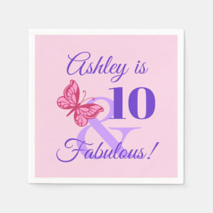 Serviette En Papier Fête du 10e anniversaire pour les filles