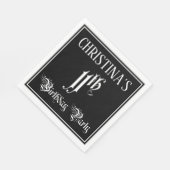 Serviette En Papier Fête du 11e anniversaire — Script fantaisie + Nom  (Coin)