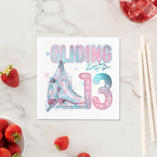 Serviette En Papier Fête du 13e anniversaire "Gliding into" (En situation)
