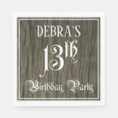 Serviette En Papier Fête du 13e anniversaire — Script fantaisie, Faux (Devant)