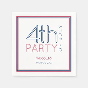 Serviette En Papier Fête du 14 juillet Réunion estivale de famille mod