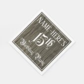 Serviette En Papier Fête du 15e anniversaire — Script fantaisie, Faux  (Coin)